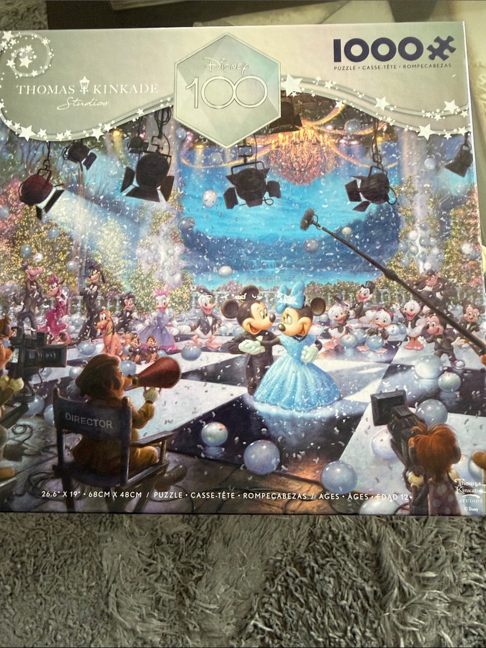 Thomas Kinkade Disney Mickey & Minnie Winter Blue Holiday Puzzle